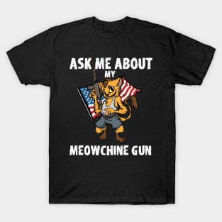 2nd Amendment Patriotic Gun Owner Cat American Flag Rifle T-Shirt